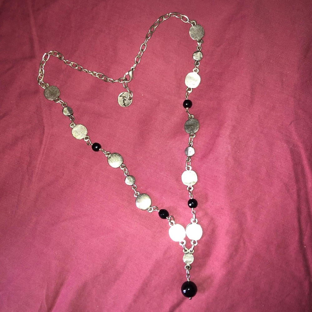 volare silver necklace with black Swarovski crystal